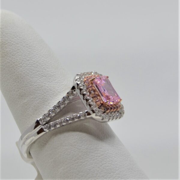 sterling silver pink cubic ring