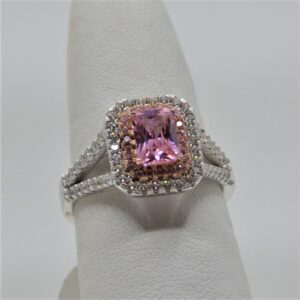 sterling silver pink cubic ring